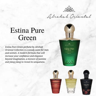 ESTINA PURE GREEN Alrehab Oriental Perfume for Women and Men - Buy Online | Fragrance Bottle Image