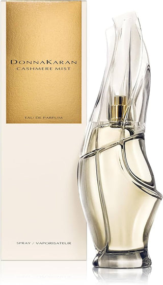 Cashmere Mist EDP Donna Karan womens perfume bottle on white background - luxury fragrance for women