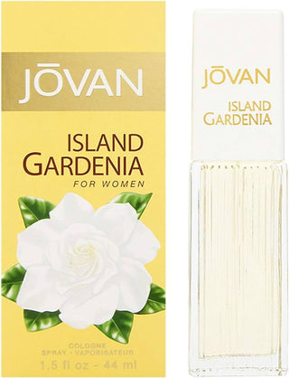 Island Gardenia Jovan Womens Perfume - Floral Fragrance Bottle on White Background