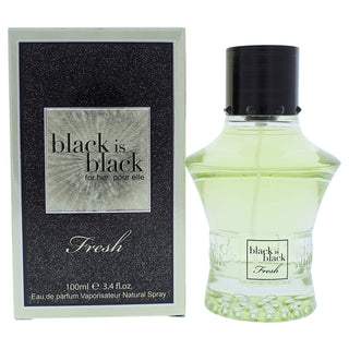 Black is Black Fresh Nu Parfums for Women - Elegant and refreshing perfume bottle on white background