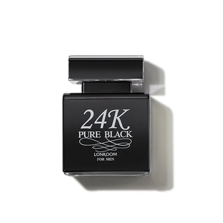 24K Pure Black Lonkoom Parfum for Men - High-End Fragrance in Elegant Packaging - Buy Now