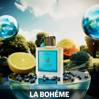 La Bohéme Superz Mens Perfume - Elegant fragrance bottle on white background