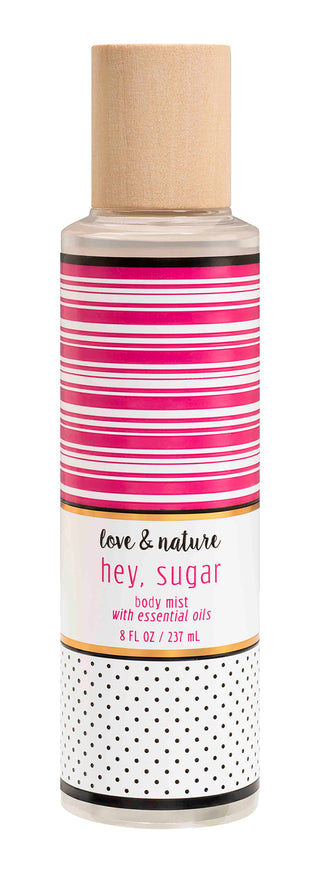 Hey, Sugar Love & Nature Vegan Fragrance Body Mist for Women - 8 fl oz with Essential Oils - Perfume Bottle Image