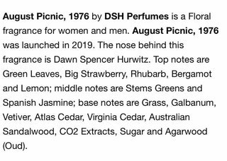 August Picnic 1976 DSH Perfumes for Women and Men - Fragrance Bottle Image