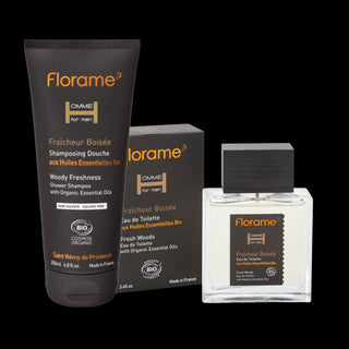 Fraîcheur Boisée Florame Mens Woody Freshness Shower Shampoo & Eau de Toilette Duo - Florame.com