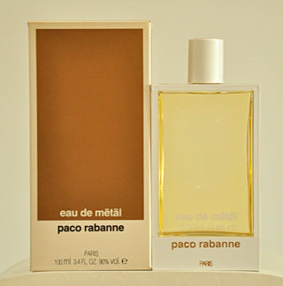 Metal Paco Rabanne Womens Perfume - Elegant fragrance bottle on white background