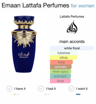 Emaan Lattafa Perfumes for Women - Exquisite fragrance for her | Emaan Lattafa Perfume Image