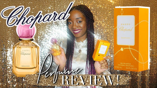 Happy Chopard Bigaradia Chopard for women - Elegant perfume bottle with floral design in vibrant orange and yellow colors