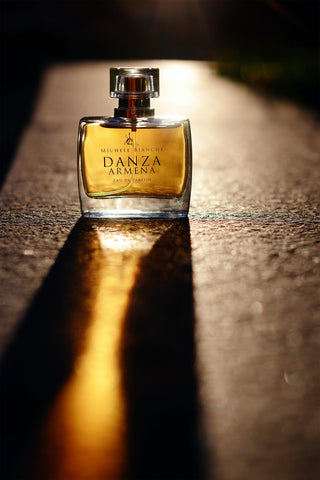 Perfume Danza Armena Michele Bianchi for women and men - elegant fragrance bottle on white background