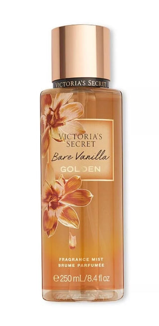 Victorias Secret Bare Vanilla Golden Perfume for Women - Elegant fragrance bottle on white background