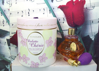 Violette Cherie Parfums Berdoues for women - Elegant floral perfume bottle on white background