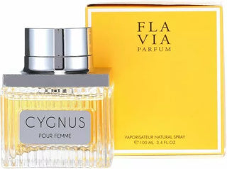 Cygnus Pour Femme Flavia womens perfume - elegant fragrance bottle on white background