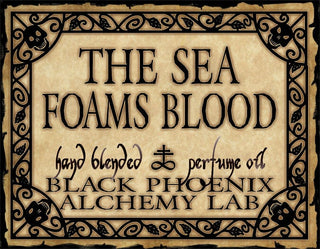 Blood Black Phoenix Alchemy Lab unisex perfume bottle on sea foam background