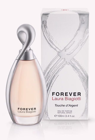 Forever Touche dArgent Laura Biagiotti Womens Perfume - Elegant fragrance bottle with silver accents