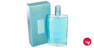 Blue La Perla Womens Perfume - Elegant fragrance bottle with blue design on white background